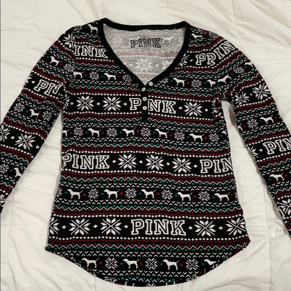 VS Pink Christmas waffle shirt